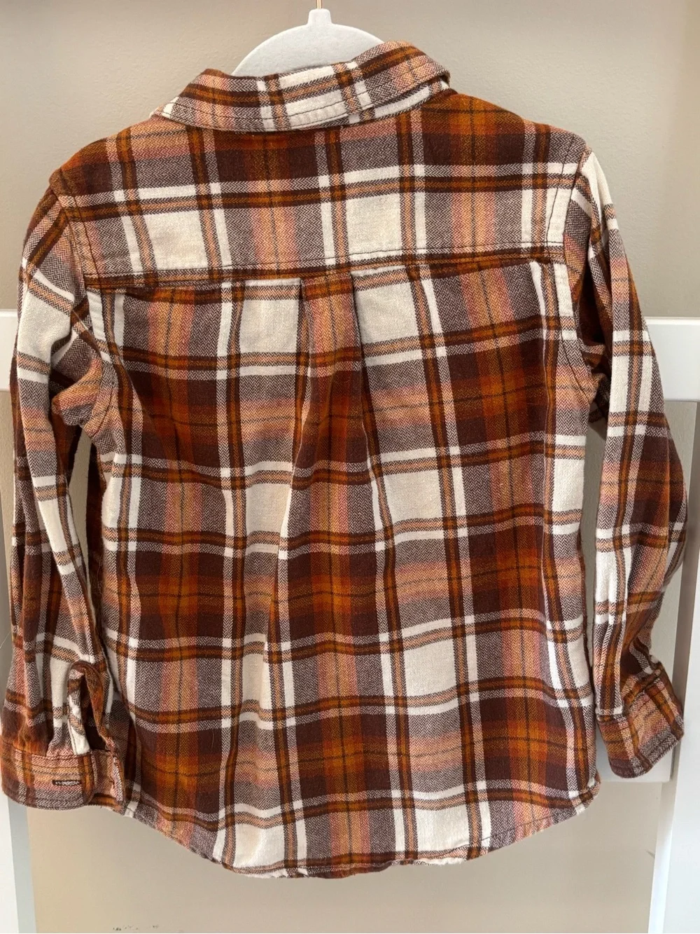 The Children's Place Brown and Orange Plaid Button-Up Shirt